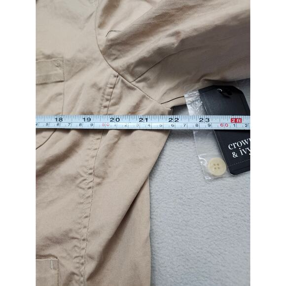 NEW Crown & Ivy Sz 12 Khaki Ruffle Jacket Suit Montauk Weekender II Tan - Picture 8 of 8